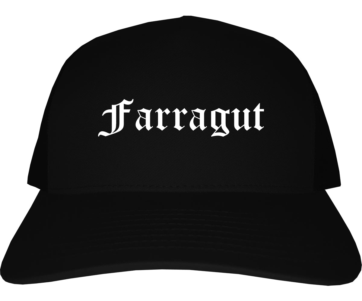 Farragut Tennessee TN Old English Mens Trucker Hat Cap Black