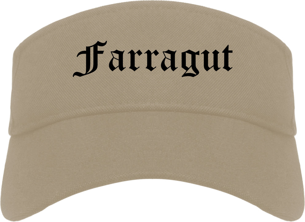 Farragut Tennessee TN Old English Mens Visor Cap Hat Khaki