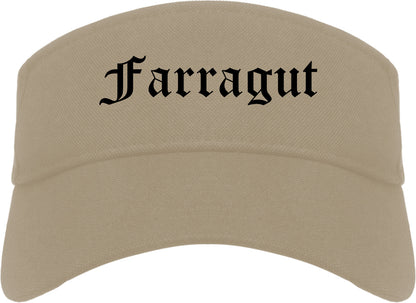 Farragut Tennessee TN Old English Mens Visor Cap Hat Khaki