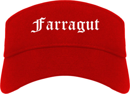 Farragut Tennessee TN Old English Mens Visor Cap Hat Red