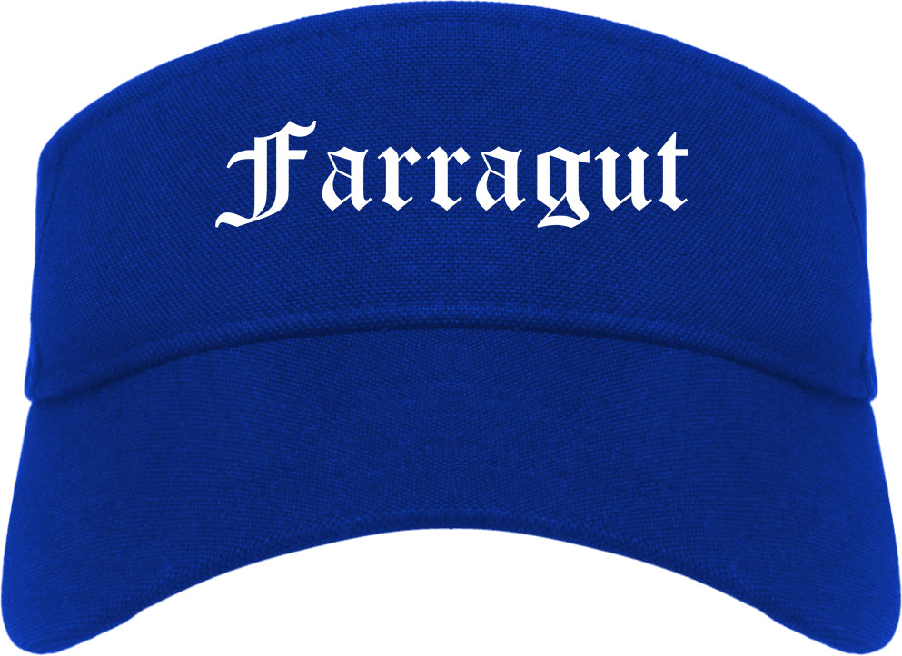 Farragut Tennessee TN Old English Mens Visor Cap Hat Royal Blue