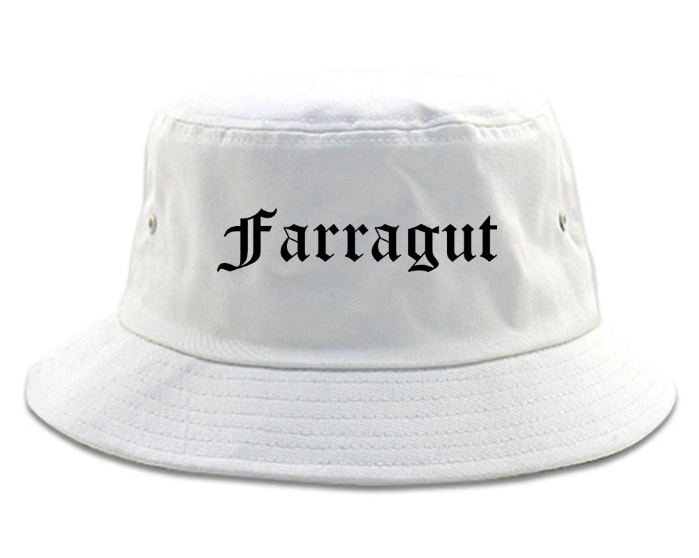 Farragut Tennessee TN Old English Mens Bucket Hat White