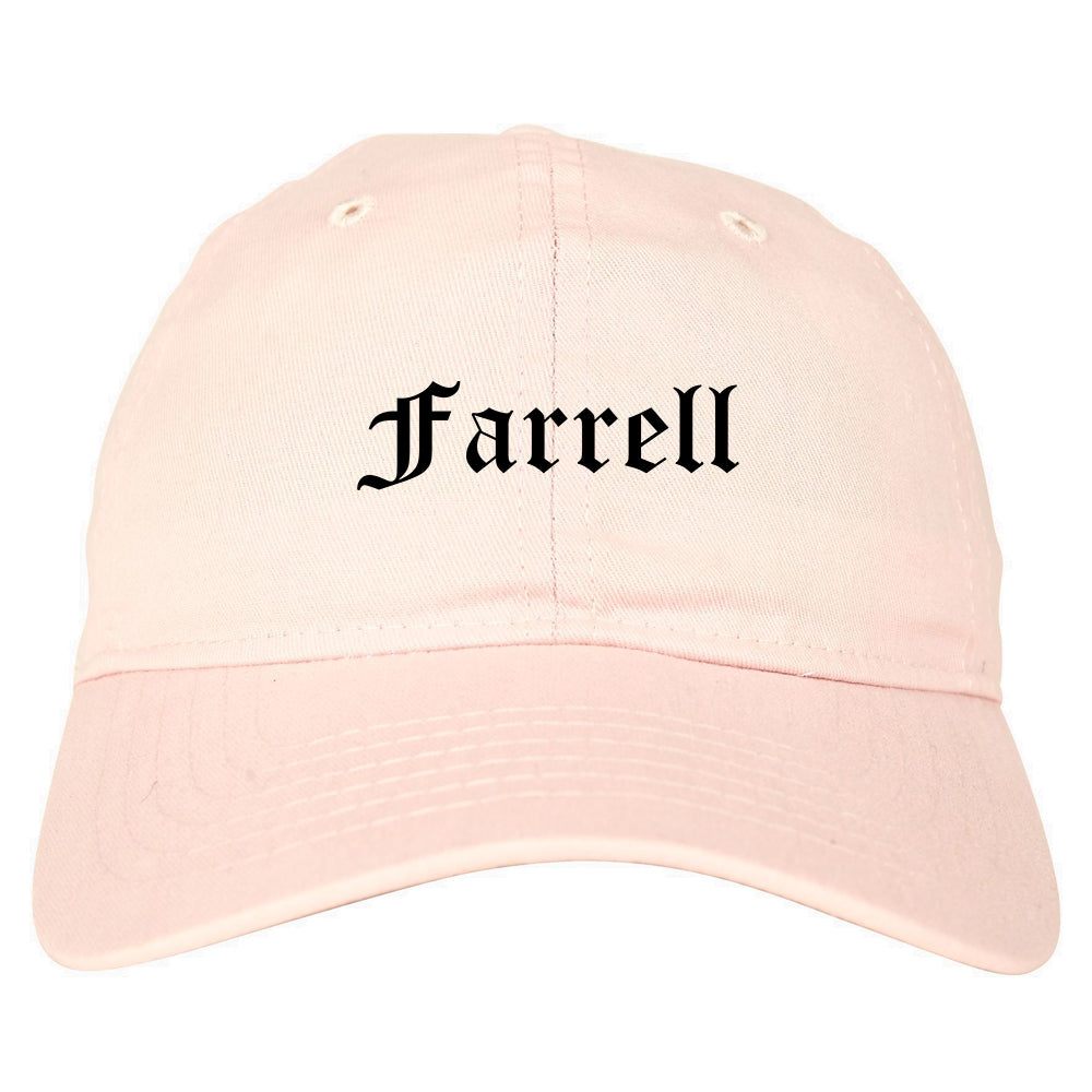 Farrell Pennsylvania PA Old English Mens Dad Hat Baseball Cap Pink