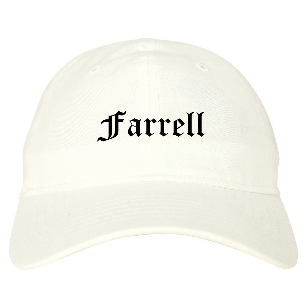Farrell Pennsylvania PA Old English Mens Dad Hat Baseball Cap White