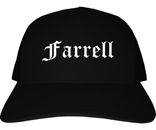 Farrell Pennsylvania PA Old English Mens Trucker Hat Cap Black