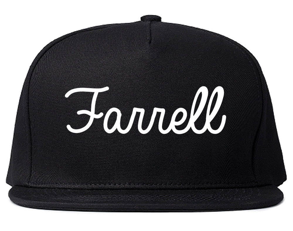 Farrell Pennsylvania PA Script Mens Snapback Hat Black