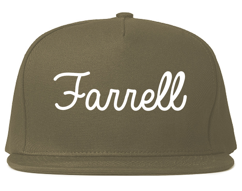 Farrell Pennsylvania PA Script Mens Snapback Hat Grey
