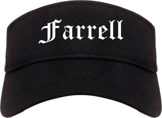 Farrell Pennsylvania PA Old English Mens Visor Cap Hat Black