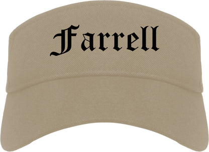 Farrell Pennsylvania PA Old English Mens Visor Cap Hat Khaki