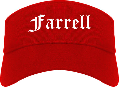 Farrell Pennsylvania PA Old English Mens Visor Cap Hat Red