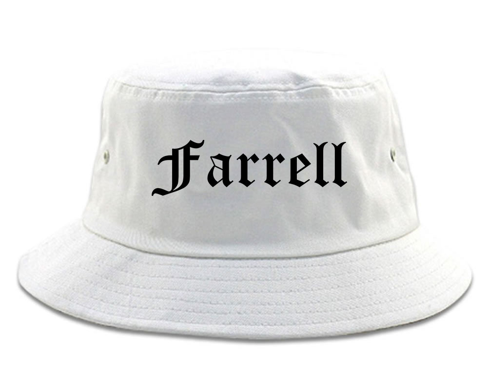 Farrell Pennsylvania PA Old English Mens Bucket Hat White