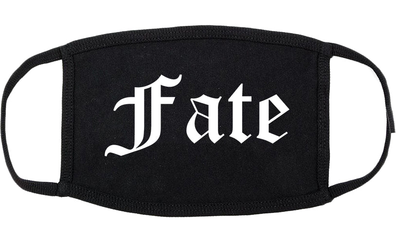 Fate Texas TX Old English Cotton Face Mask Black