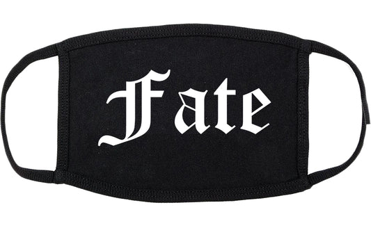 Fate Texas TX Old English Cotton Face Mask Black