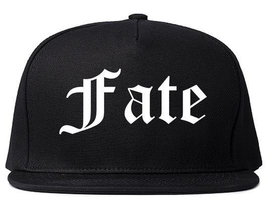 Fate Texas TX Old English Mens Snapback Hat Black