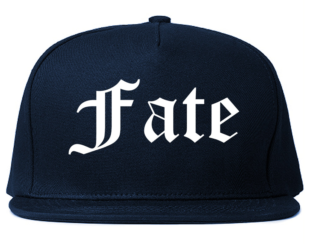 Fate Texas TX Old English Mens Snapback Hat Navy Blue