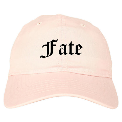 Fate Texas TX Old English Mens Dad Hat Baseball Cap Pink