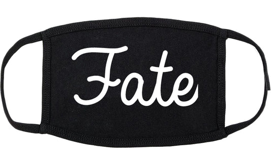 Fate Texas TX Script Cotton Face Mask Black