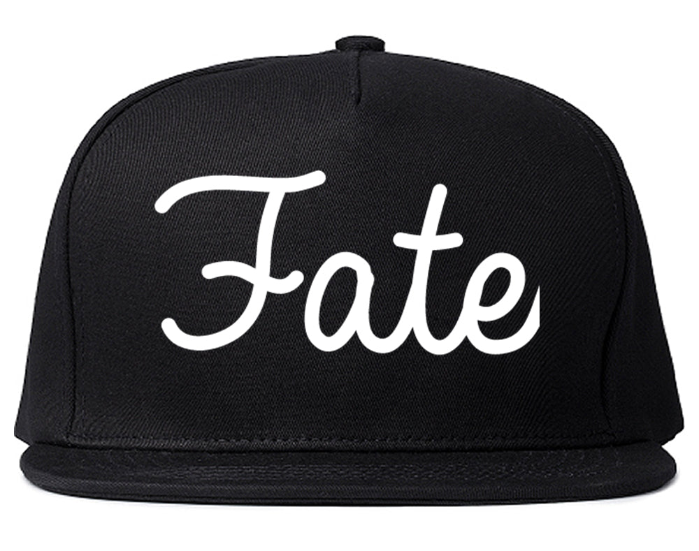 Fate Texas TX Script Mens Snapback Hat Black