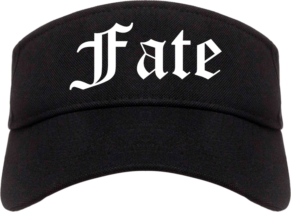 Fate Texas TX Old English Mens Visor Cap Hat Black