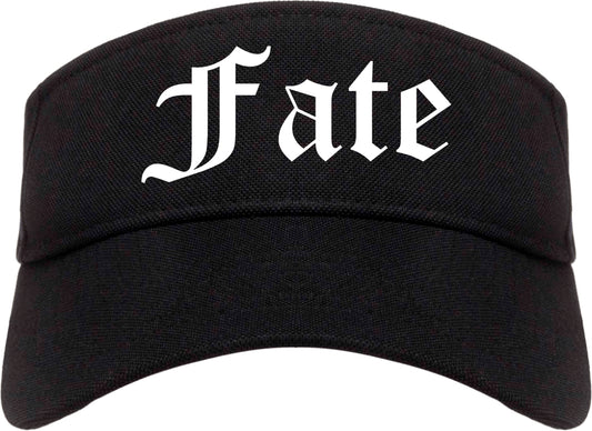 Fate Texas TX Old English Mens Visor Cap Hat Black