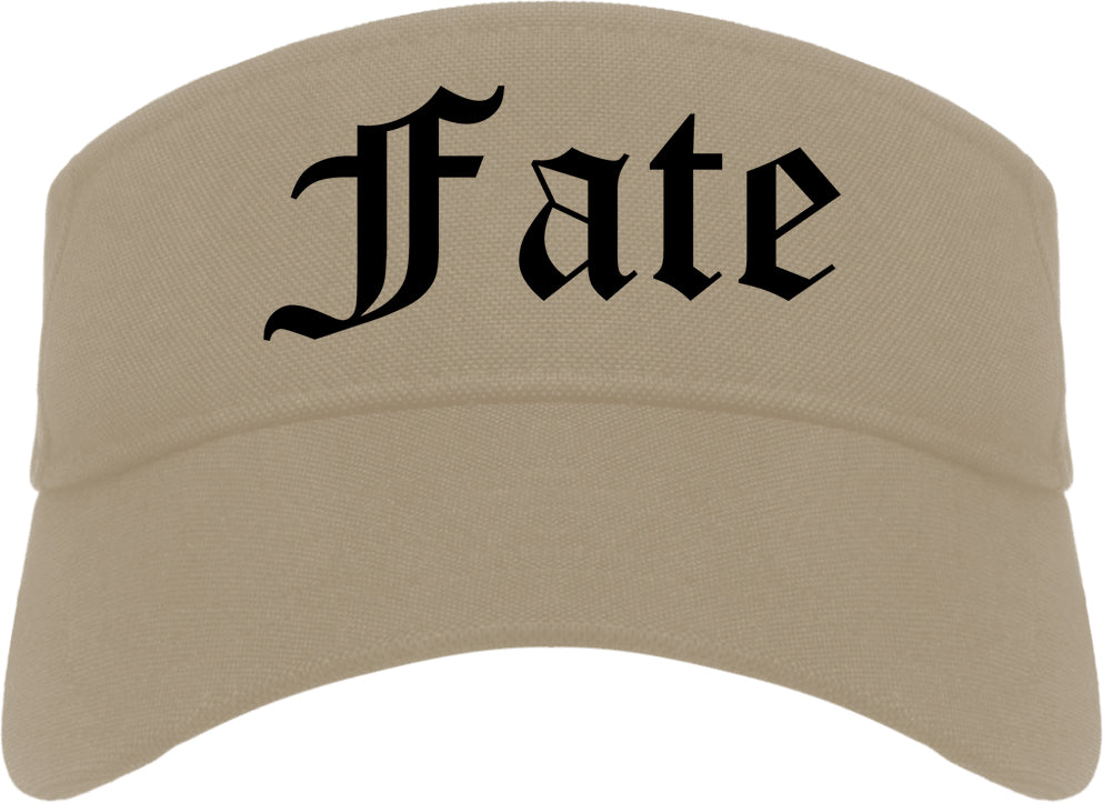 Fate Texas TX Old English Mens Visor Cap Hat Khaki