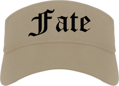 Fate Texas TX Old English Mens Visor Cap Hat Khaki