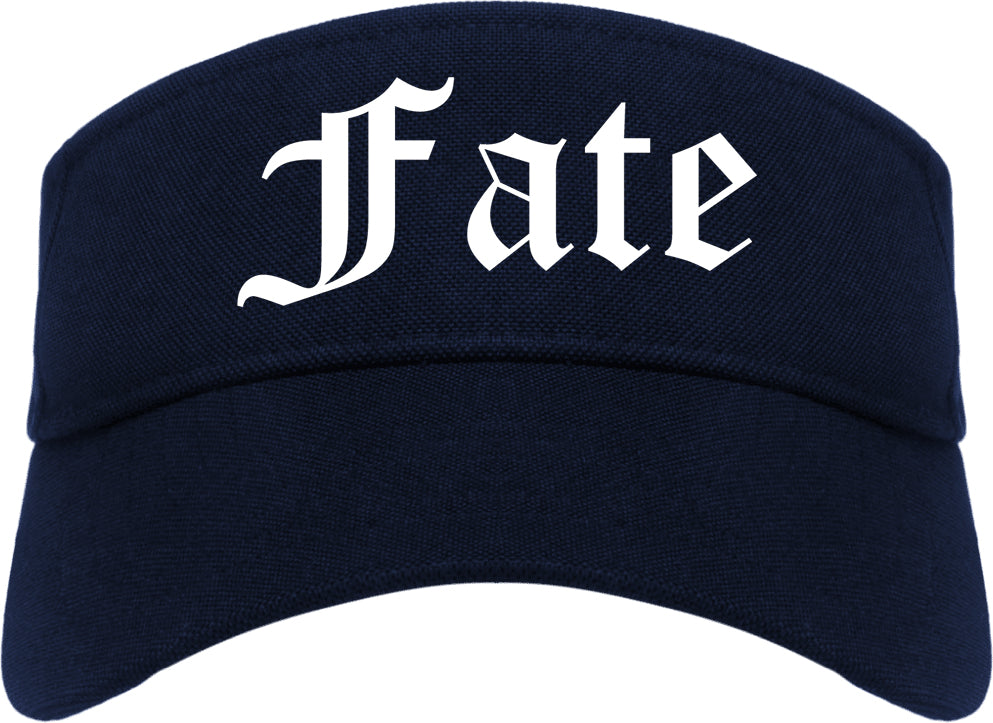 Fate Texas TX Old English Mens Visor Cap Hat Navy Blue