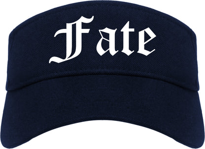 Fate Texas TX Old English Mens Visor Cap Hat Navy Blue