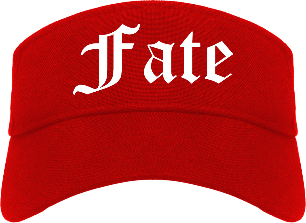 Fate Texas TX Old English Mens Visor Cap Hat Red