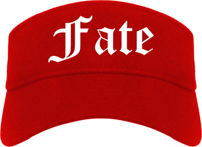Fate Texas TX Old English Mens Visor Cap Hat Red