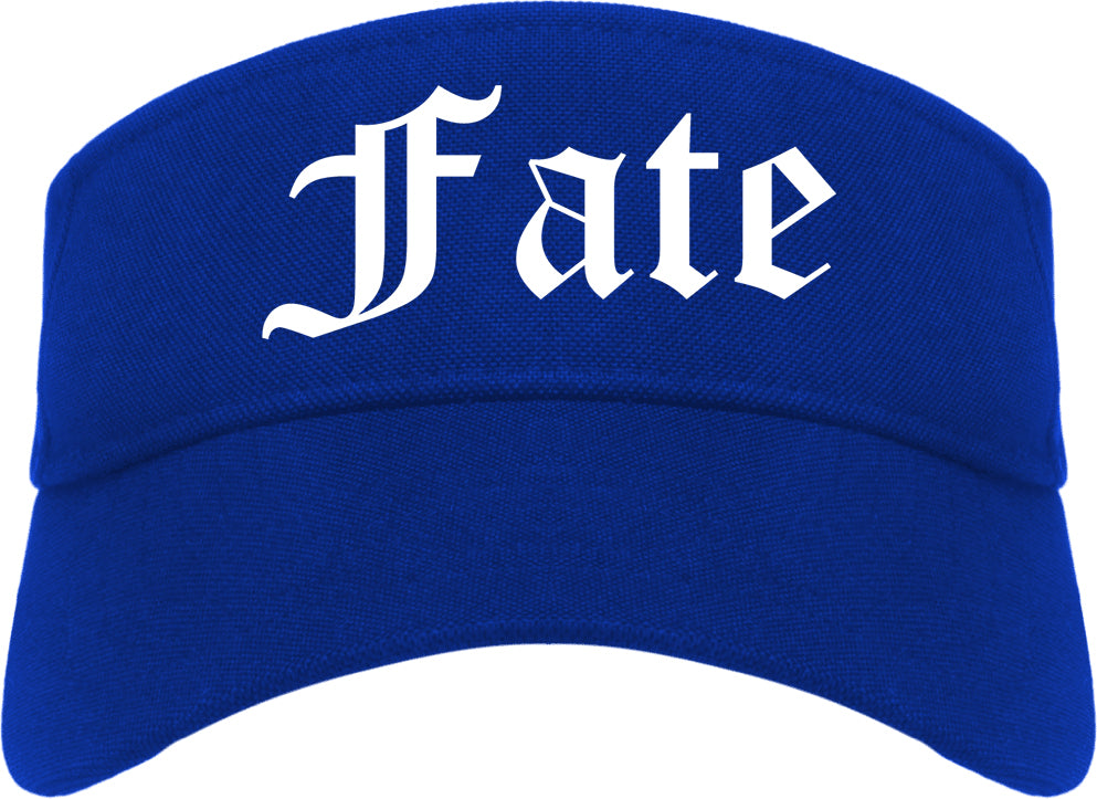 Fate Texas TX Old English Mens Visor Cap Hat Royal Blue