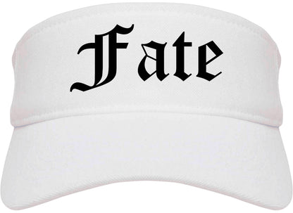 Fate Texas TX Old English Mens Visor Cap Hat White