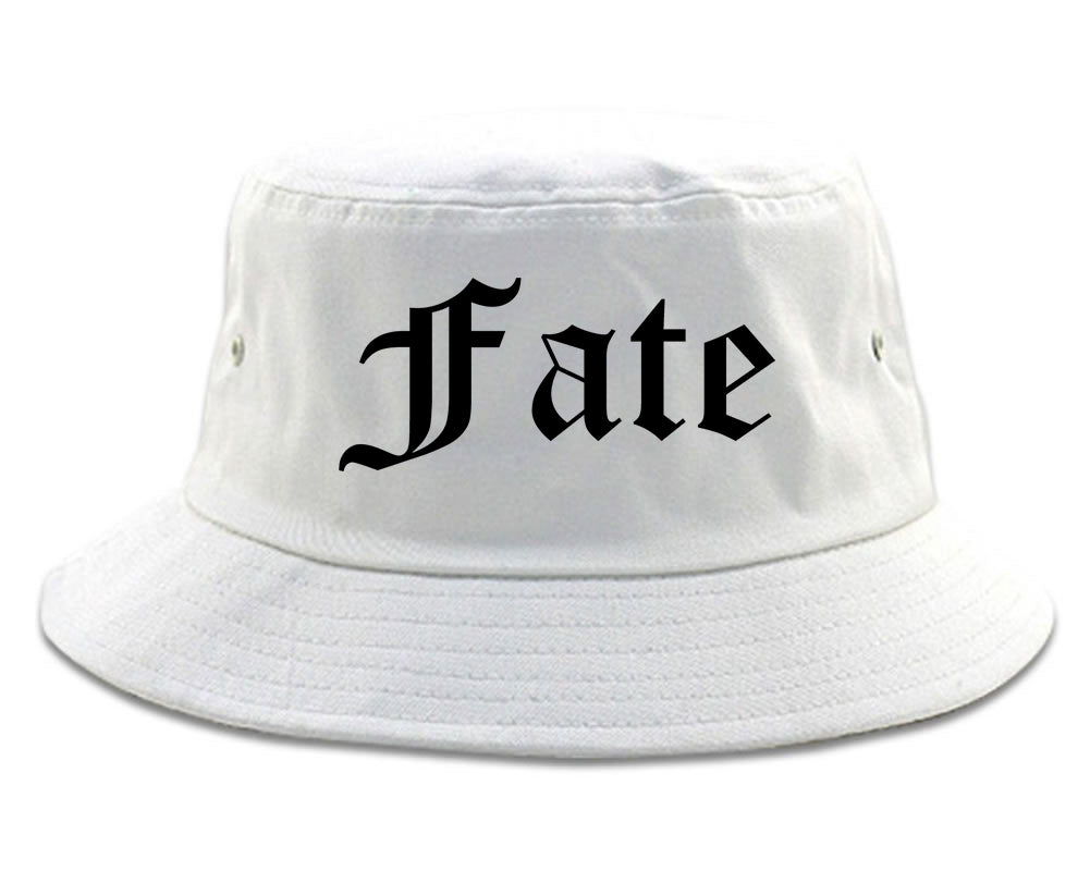 Fate Texas TX Old English Mens Bucket Hat White