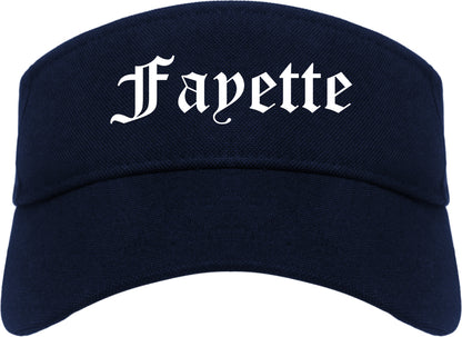 Fayette Alabama AL Old English Mens Visor Cap Hat Navy Blue