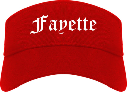 Fayette Alabama AL Old English Mens Visor Cap Hat Red
