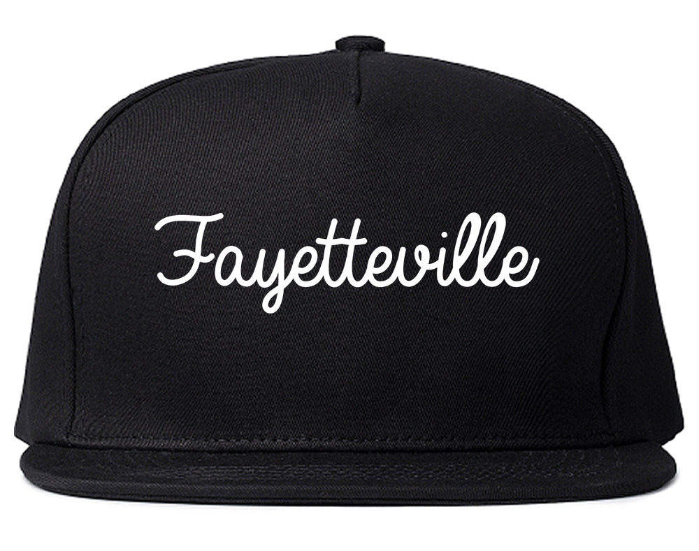 Fayetteville Arkansas AR Script Mens Snapback Hat Black