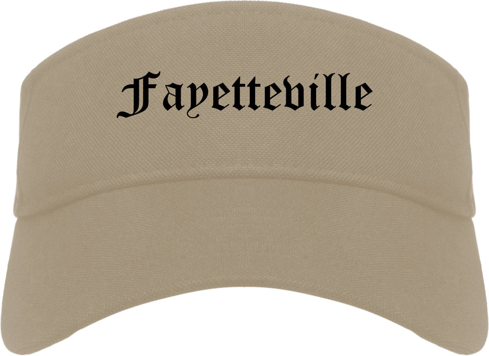 Fayetteville Arkansas AR Old English Mens Visor Cap Hat Khaki