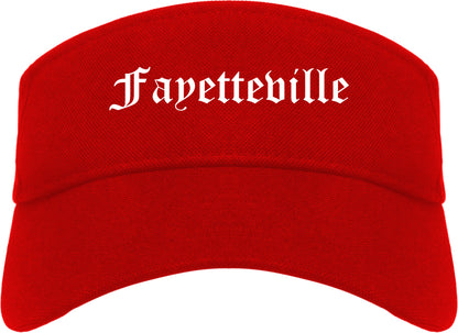 Fayetteville Arkansas AR Old English Mens Visor Cap Hat Red