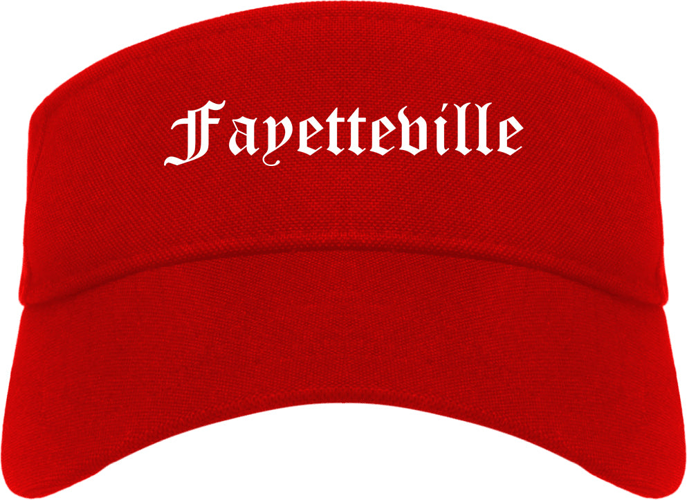 Fayetteville North Carolina NC Old English Mens Visor Cap Hat Red