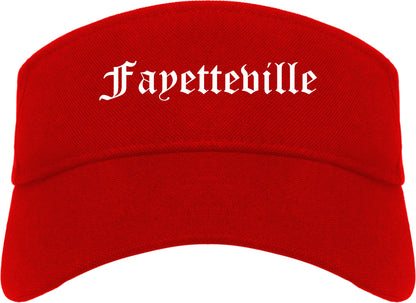 Fayetteville North Carolina NC Old English Mens Visor Cap Hat Red