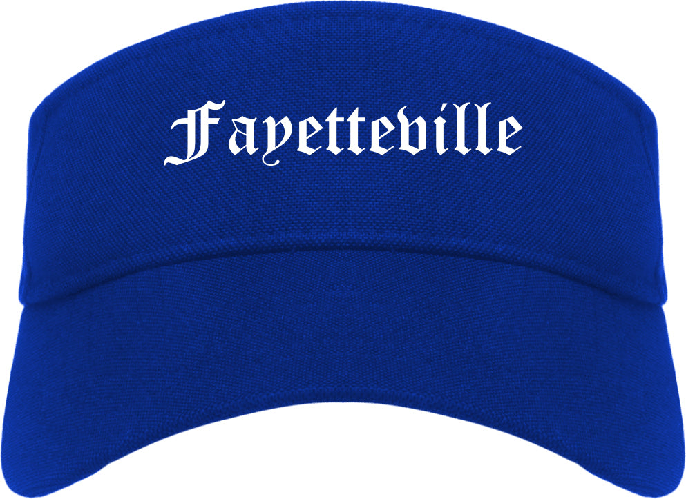 Fayetteville North Carolina NC Old English Mens Visor Cap Hat Royal Blue