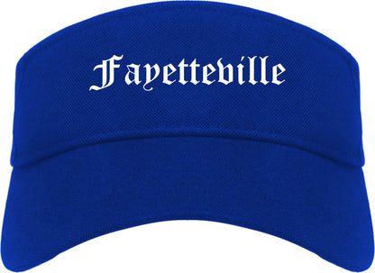Fayetteville North Carolina NC Old English Mens Visor Cap Hat Royal Blue