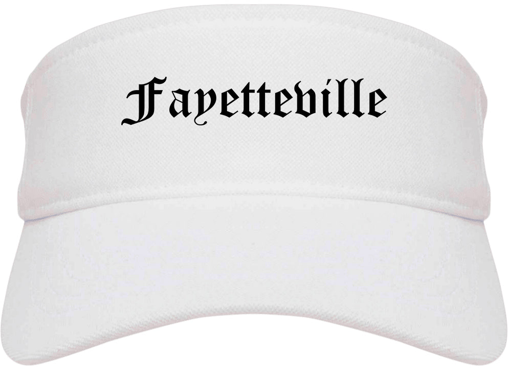 Fayetteville North Carolina NC Old English Mens Visor Cap Hat White