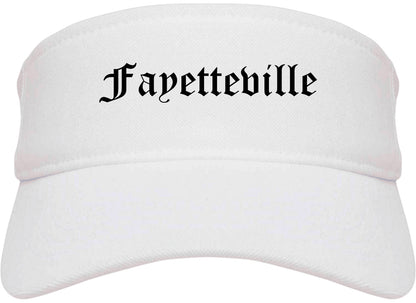 Fayetteville North Carolina NC Old English Mens Visor Cap Hat White