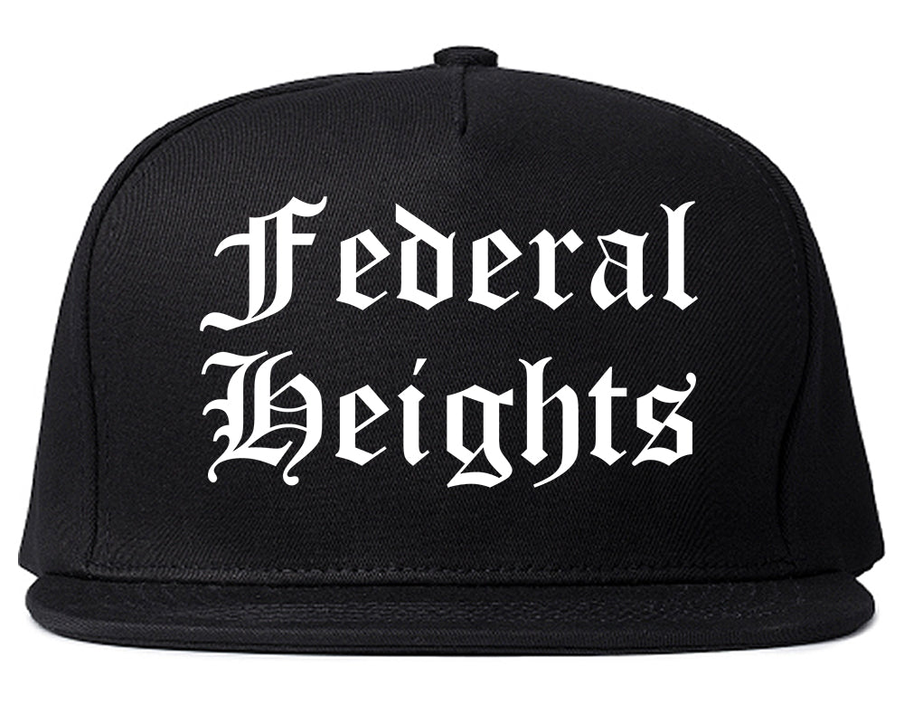 Federal Heights Colorado CO Old English Mens Snapback Hat Black