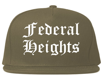 Federal Heights Colorado CO Old English Mens Snapback Hat Grey
