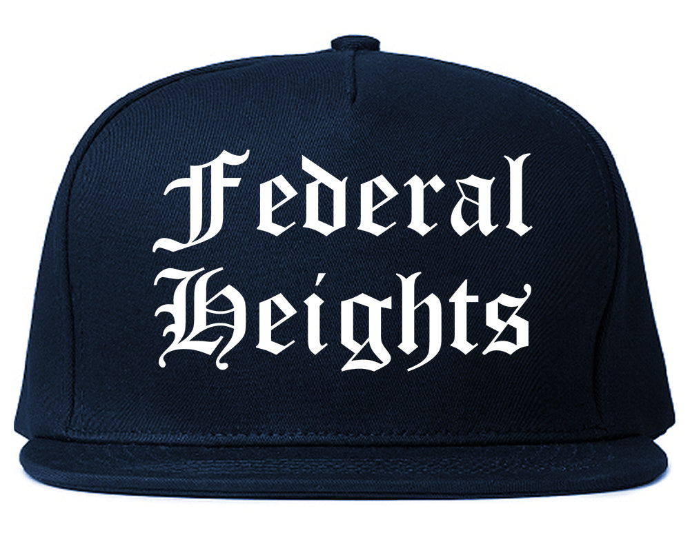 Federal Heights Colorado CO Old English Mens Snapback Hat Navy Blue
