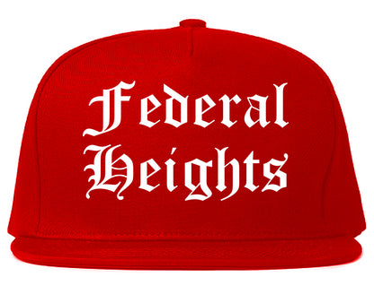 Federal Heights Colorado CO Old English Mens Snapback Hat Red