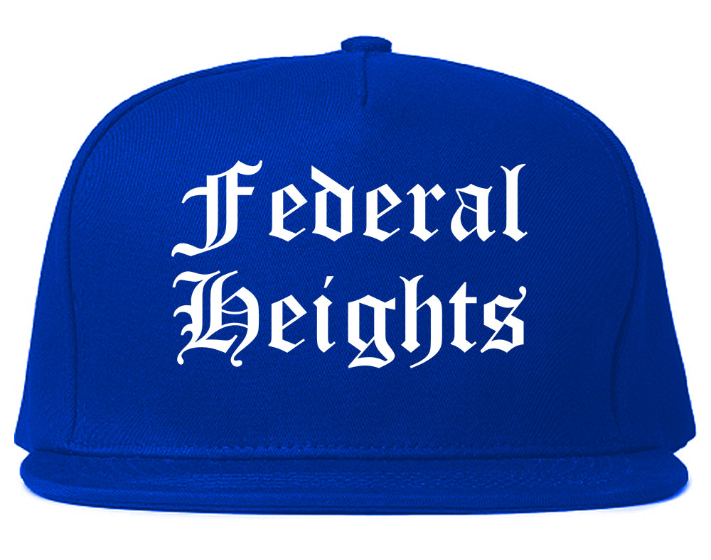 Federal Heights Colorado CO Old English Mens Snapback Hat Royal Blue
