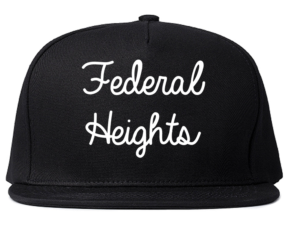Federal Heights Colorado CO Script Mens Snapback Hat Black